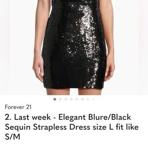 Forever 21 Shimmering Black Strapless Dress + 2 items